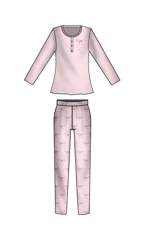 PIGIAMA DONNA IN CALDO COTONE "FARFALLA"